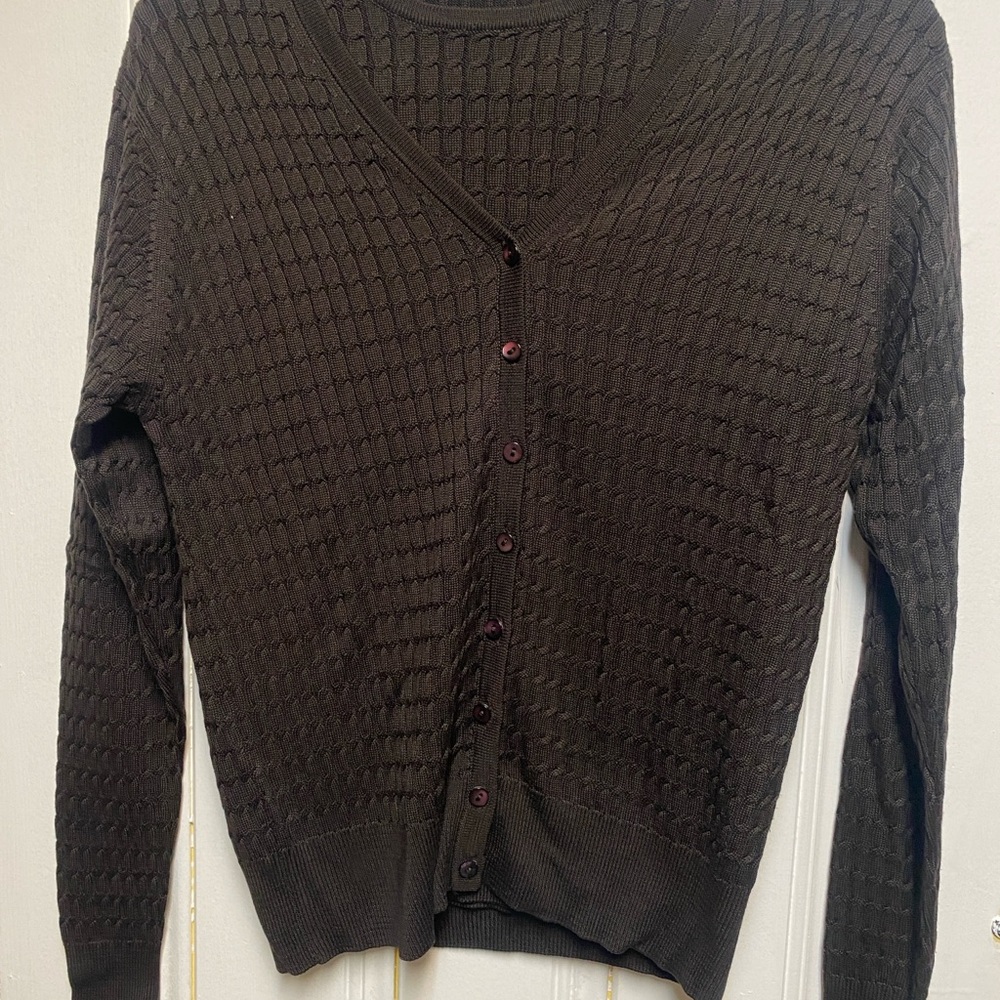 Brown Button-Up Cardigan